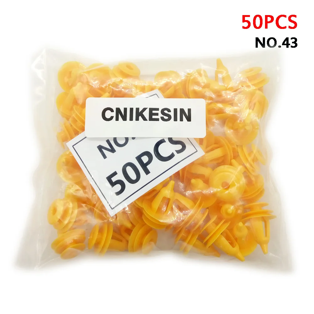 CNIKESIN#43 Автомобильные пластиковые Заклепки, крепежные зажимы для Toyota Hiace Crown Rav4, автомобильная отделка дверной панели, накладка, клипса для стайлинга автомобилей - Название цвета: NO.43