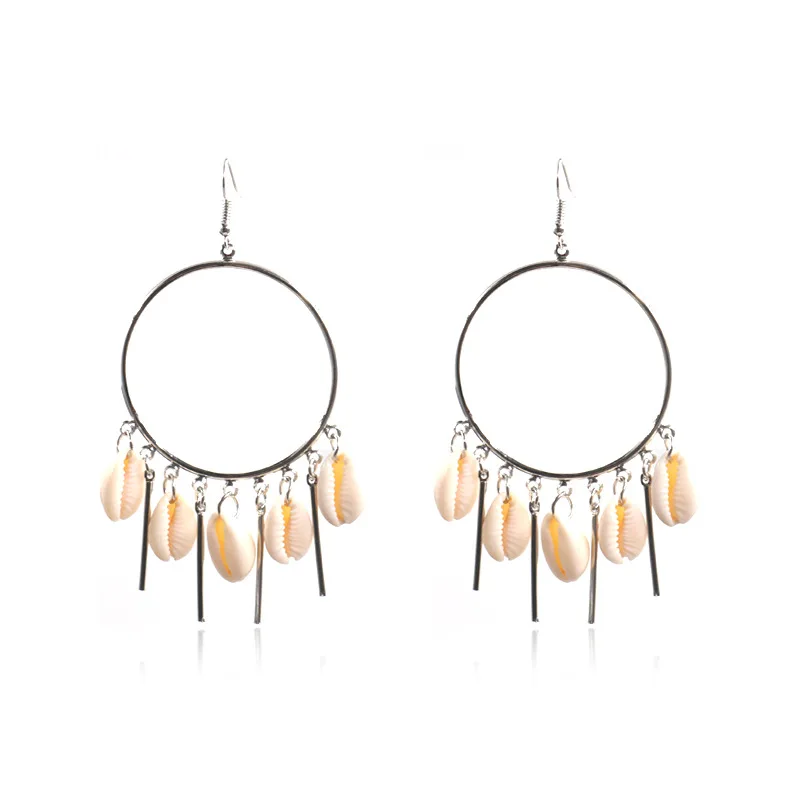 New Fashion Bohemian Gold Shell Earrings&Large Circle Tassel Pendant Earrings&Natural Earrings For Women Gifts HQEF1616 | Украшения и