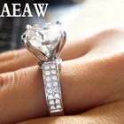 Кольцо для помолвки, 14k, 585, белое золото, 5,0 карат, 11 мм, круглые бриллиантовые огранки, лабораторный алмаз, моиссанит, Halo, DEF, цветной набор для женщин