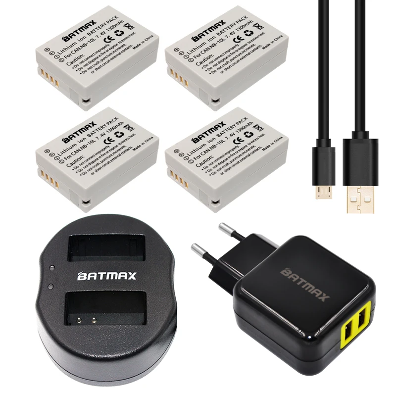 Аккумуляторная батарея Batmax двойное зарядное устройство USB для Canon G1X G15 G16 SX40HS SX50HS