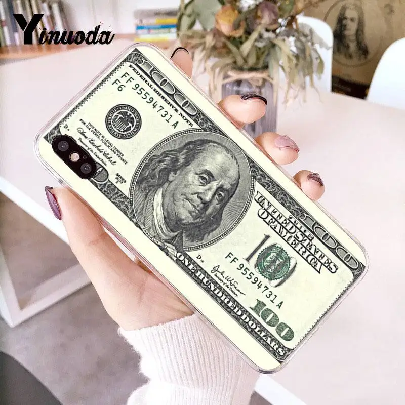 Yinuoda для iPhone 7 6 X Чехол для больших денег США 100 долларов дизайнерский чехол для телефона для iPhone 8 7 6 6S Plus X 5 5S SE XR XS XSMAX