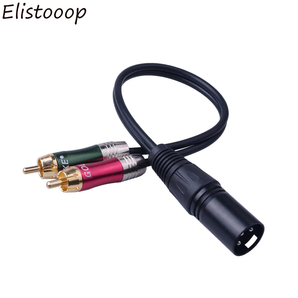 3pin XLR папа к 2 RCA аудио адаптер кабель металлический разъем шнур для микрофона DVD тв