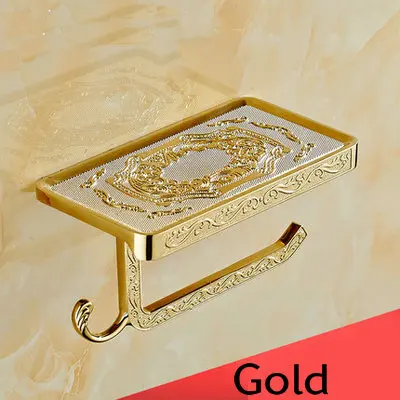 paper holder only 82GCP серия Золотой полированный кристалл и Фарфоровые аксессуары для ванной комнаты Аксессуары для ванной набор полотенец Полка полотенце бар держатель бумаги крюк - Цвет: paper holder only