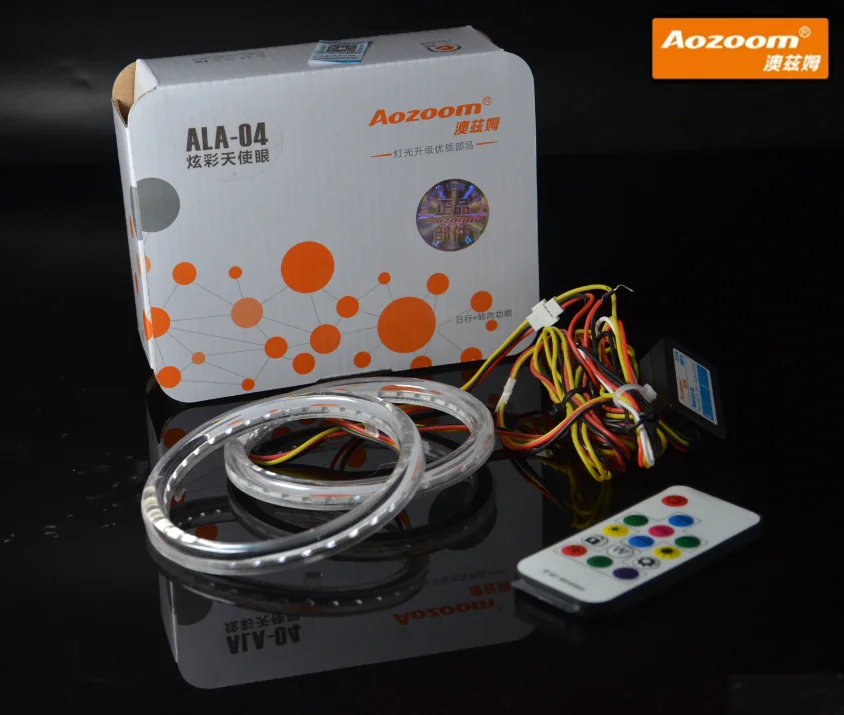 Aozoom хит продаж 3 дюйма светодиодный цветной глаза ангела 80 мм автомобильные фары