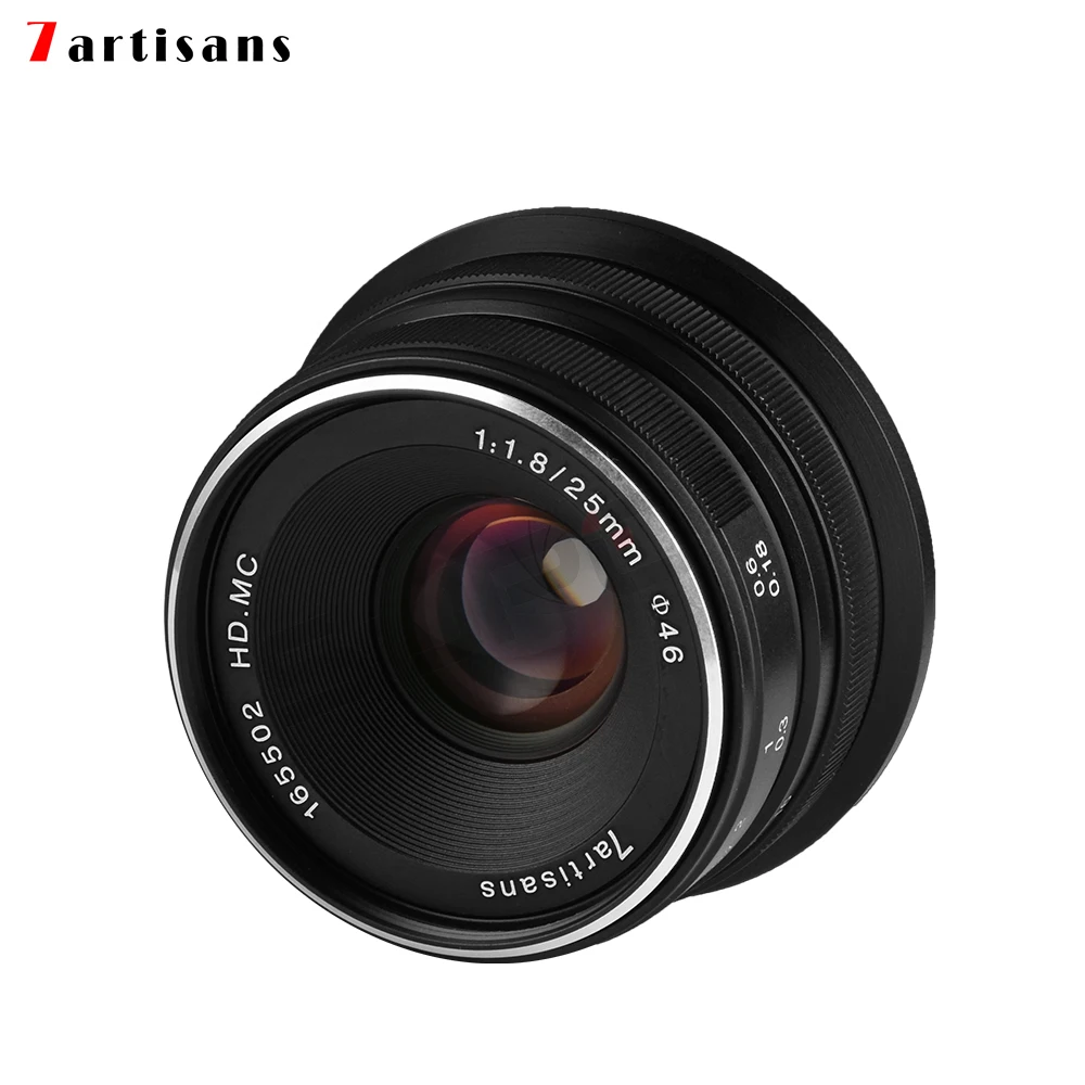 7 ремесленников 25 мм/F1.8 Prime объектив для всех одиночных серий для sony E Mount/Canon EOS-M Mount/Fuji FX Mount/M43 Panasonic Olympus