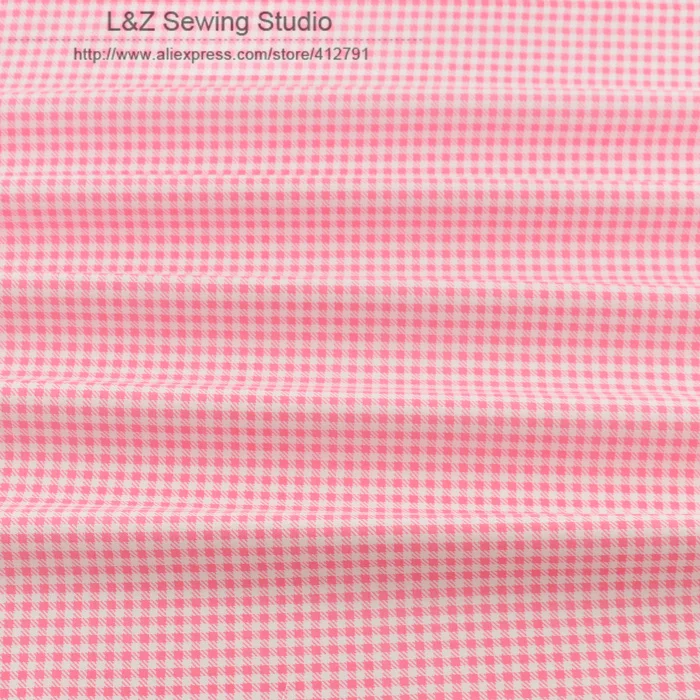 50cmx160cm/piece pink check cotton fabric kids curtains tissu sewing telas patchwork cloth quilting tilda|curtain hanger|quilt packagequilted