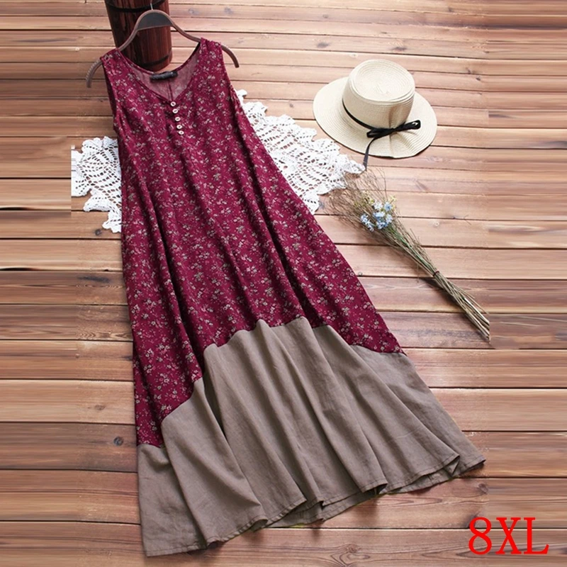 Женское платье контрастных цветов с вышивкой летнее повседневное свободное