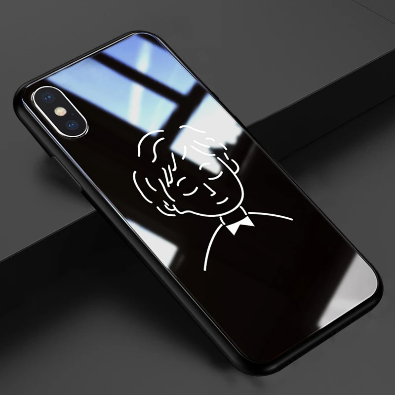 junlangnannv Чехол Vpower для iPhone XS Max, чехол из закаленного стекла для телефона, схема разборки для девочек и мальчиков, задний стеклянный чехол для iPhone X XS MAX XR - Цвет: junlangnannv