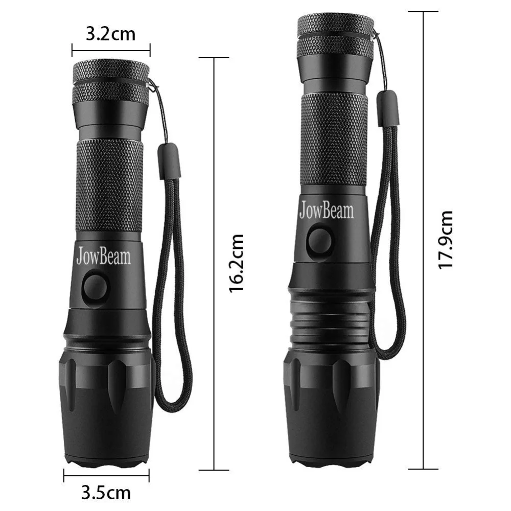 PANYUE 2 пачки светофора Baton фонарик XML T6 1000LM Мощный светодиодный фонарь с батареей