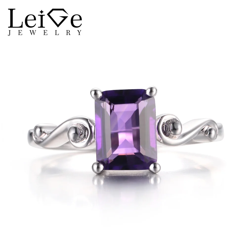 

Украшения leige Solitaire, кольца из серебра 925 пробы с натуральным аметистом