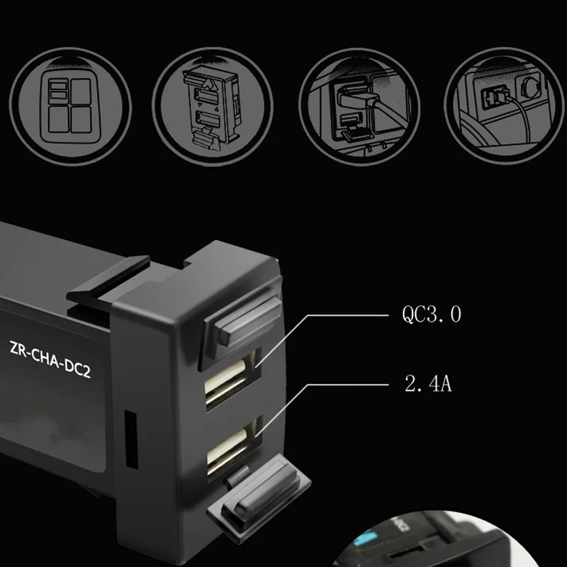 Автомобильный интерфейс USB зарядное устройство двойной usb порт с QC 3 0 Быстрая