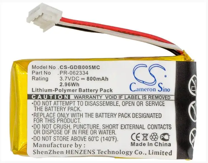 

Аккумулятор Cameron Sino 800 мА · ч для GOPRO CHDHA-301 Hero + HWBL1 Plus PR-062334