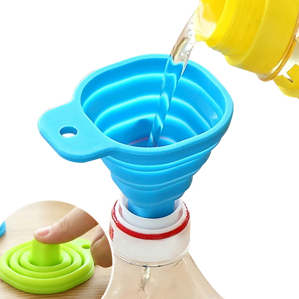100% Food Grade Silicone Collapsible Funnel Flexible Foldable Kitchen for Liquid Transfer Tools | Дом и сад