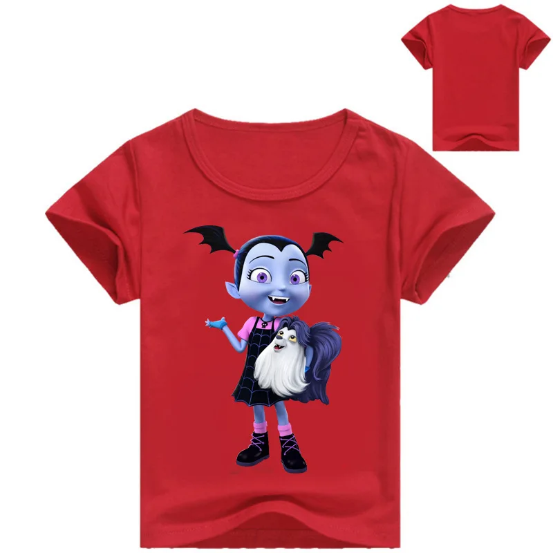 Футболка Vampirina для детей от 2 до 16 лет летняя одежда для девочек футболка для мальчиков-подростков детская повседневная одежда с короткими рукавами футболка для малышей Nova