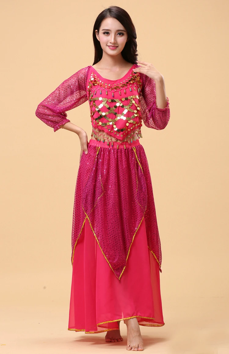 Костюм для танца живота взрослых комплект из 2 предметов индийский Египетский