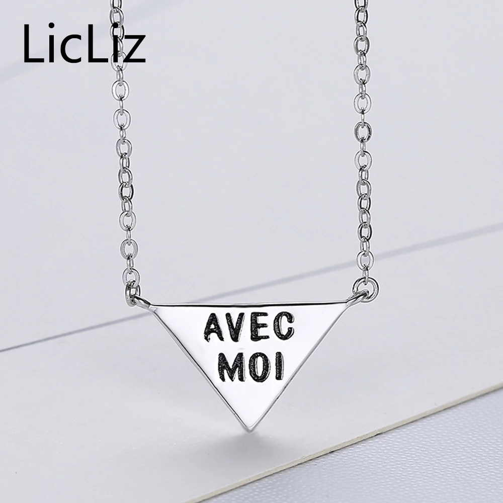 Женское ожерелье с подвеской из настоящего серебра LicLiz геометрическое