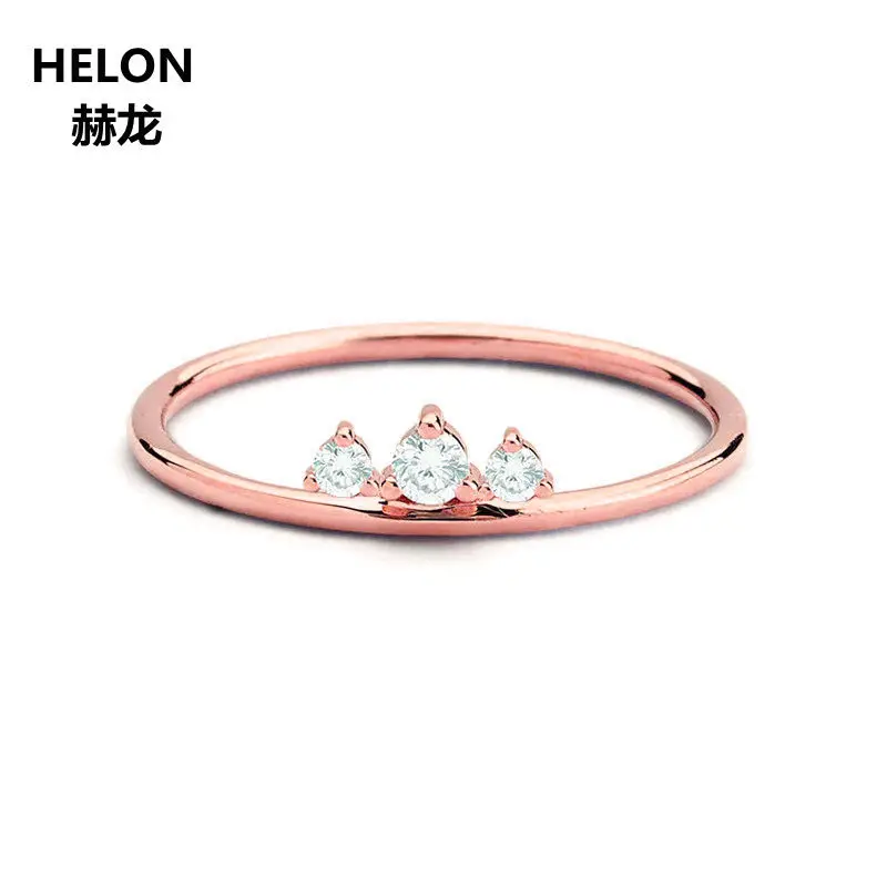 

Solid 10k Rose Gold 0.06CT VS Natural Diamonds Women Ring Office Career Style Party Fine Jewelry Engagement Wedding Band