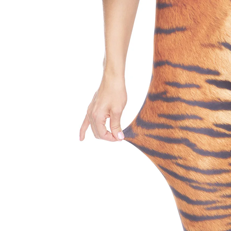 New Arrival Hot Sales High Waist Cozy Leggings Tiger Fur Digital Printing Pants Trousers Slim Skinny Sportswear | Женская одежда