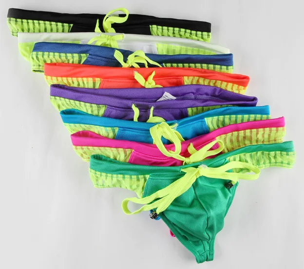 Мода Drawstring мужские прозрачные стринги человек Купальники для малышек