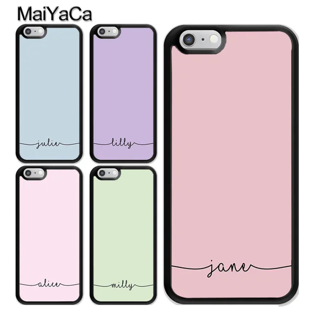 MaiYaCa персональное имя пастельный на заказ для iPhone 4S SE 5C 5S 6S 8 Plus X XR XS MAX черный мягкий чехол телефона резиновый