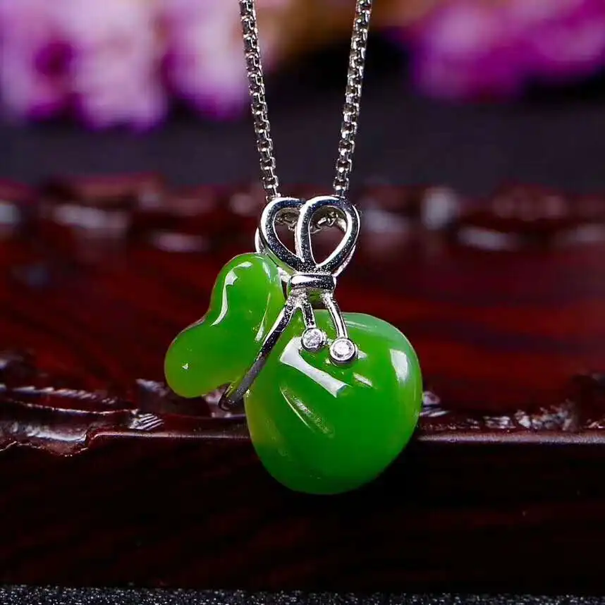 Серебряная подвеска Hetian Biyu j23 #|Подвески| |