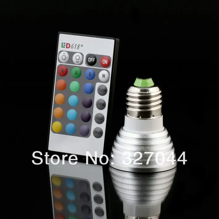 3 Вт E27 RGB светодиодный светильник 16 цветов прожектор AC85 265v для украшения дома