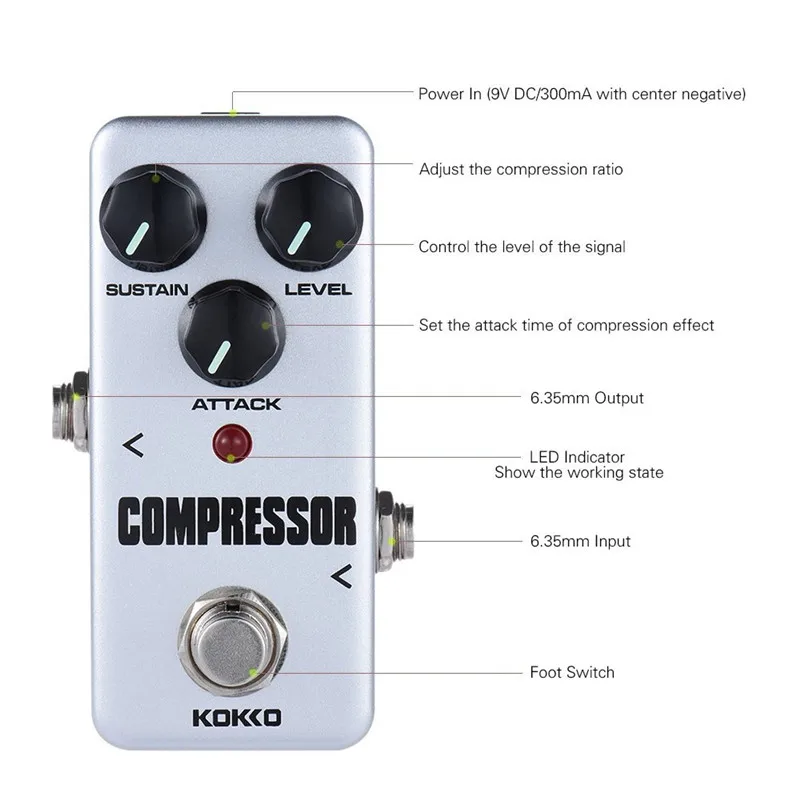 KOKKO портативный гитарный эффект педали компрессора Looper Overdrive Booster sound True Bypass Unlimited