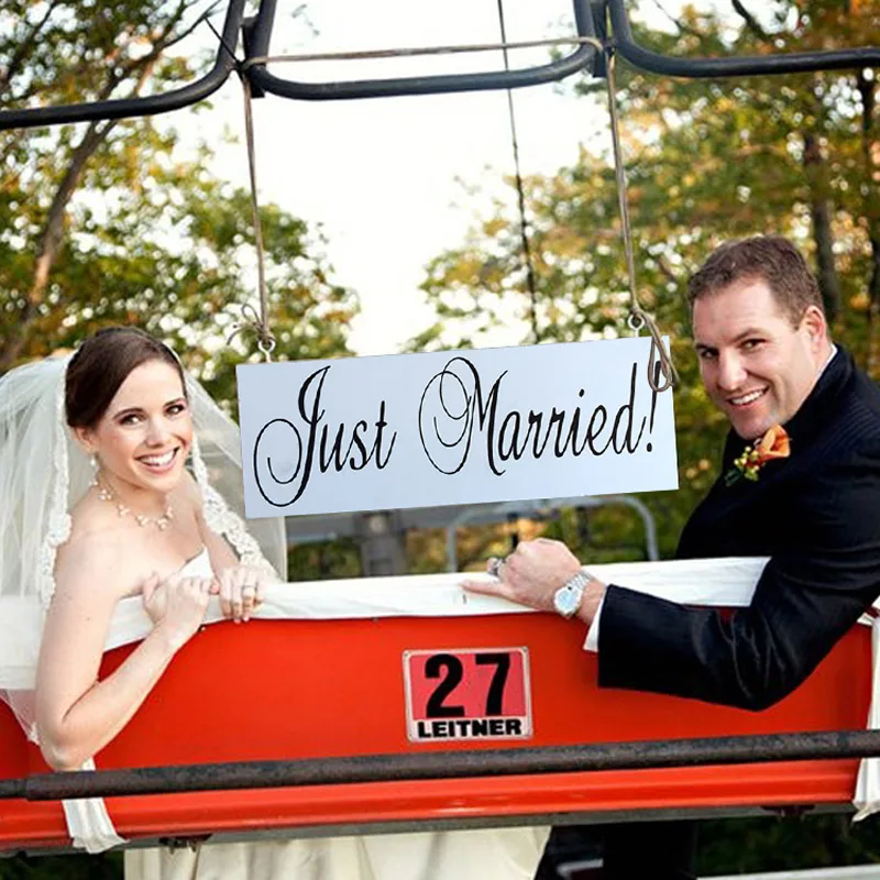 Bhomify деревянная свадьба знаки Just Married Chic фотоальбом Опора украшения знак вечерние