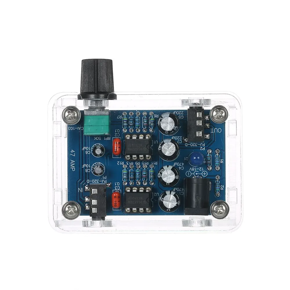 47 NE5532 Hi Fi наушники DIY Усилитель Kit с прозрачным Корпус DC9V 18V хорошим качеством
