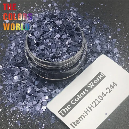 HH2104-244 50g TCT-280 шестигранные формы, смешанные размеры ногтей, блеск для ногтей, украшение для ногтей, блеск для тела, живопись для лица, макияж, фестиваль, ручная работа, хна, сделай сам - Цвет: HH2104-244 50g