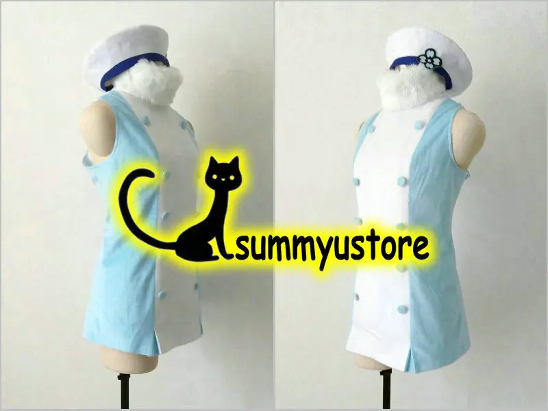 

Free Shipping Gundam build fighters Aila Jyrkiainen Fur Fabric Blue Version Cosplay Costume Acceptable Order Halloween