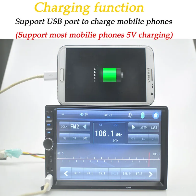 Автомагнитола стерео MP5 MP4 плеер Bluetooth Handfree AUXIN/FM/USB аудио Авто Видео рулевое колесо управление Сенсорный Экран Зеркало Ссылка