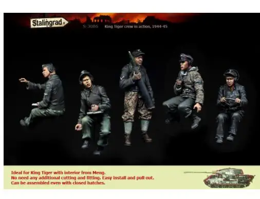 Новый набор из смолы 1/35 King Tiger Crew in Action (5 фигурок) (без бака) DIY игрушки модель