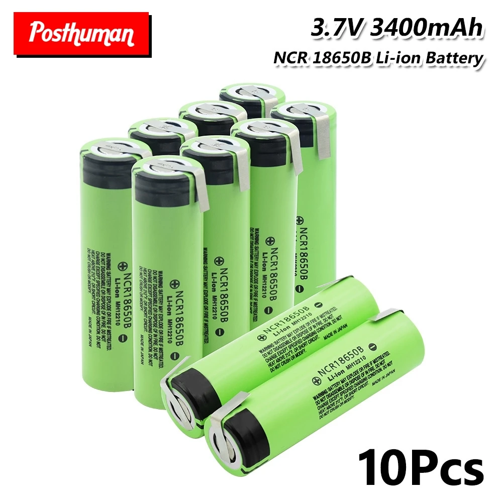 POSTHUMAN высокого стока 20A 3400mAh NCR 18650B аккумуляторная батарея с DIY никелевые вкладки