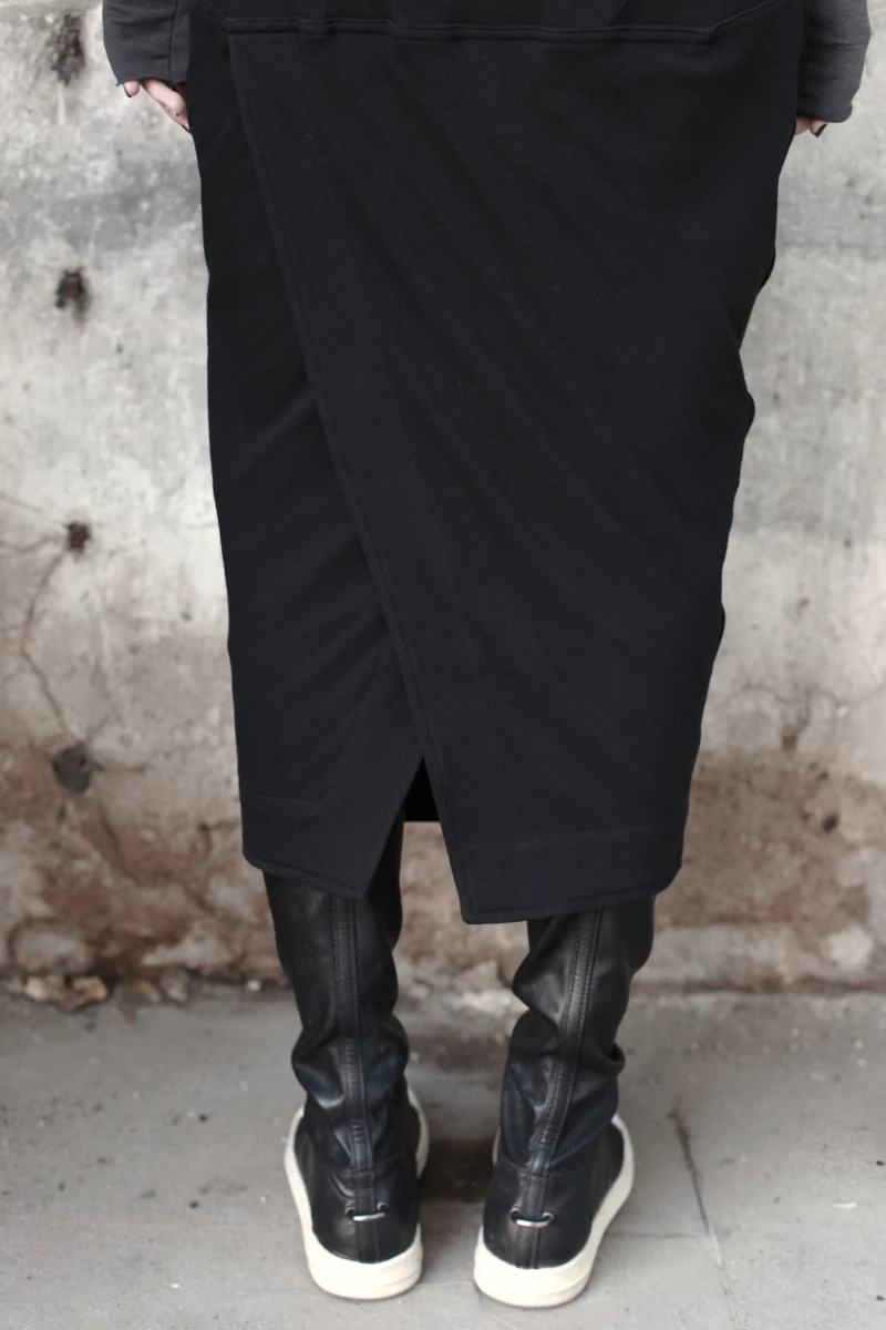 Owen Seak Women Casual Skirt Summer Cotton Gothic Women Over Length Long Trumpet Mermaid Black Skirt