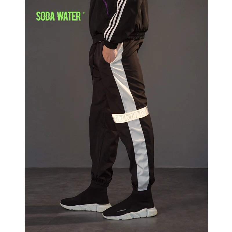 Газированной воды отражают свет ленты jogger Штаны Highstreet Винтаж Для мужчин пот s Wo