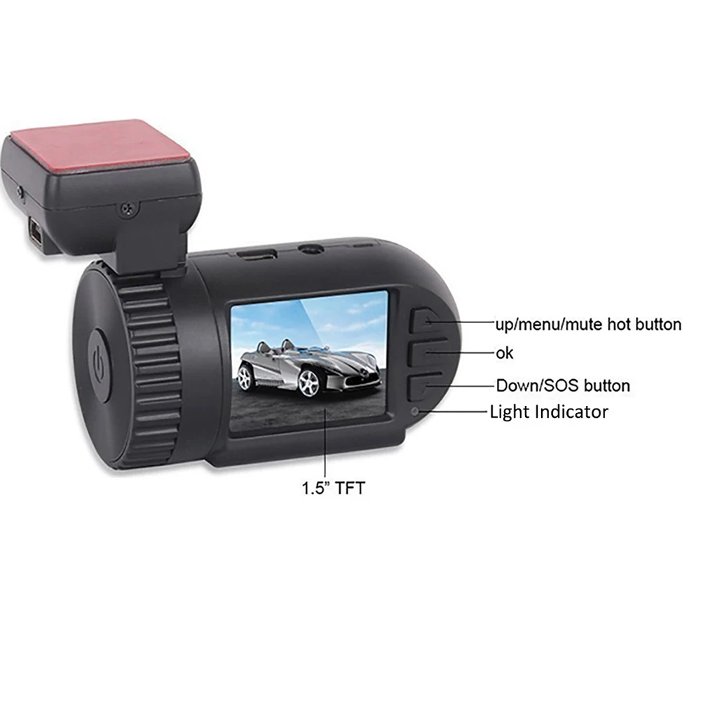 Мини 0805P видеорегистратор широкоугольный 1080P gps Автомобильный Двойной tf карты