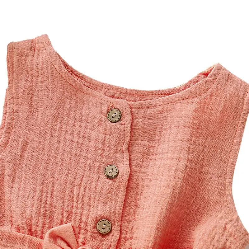 

Infant Baby Sleeveless Solid Print Rompers Kids Girls Clothes Jumpsuit Overalls Newborn Baby Clothes