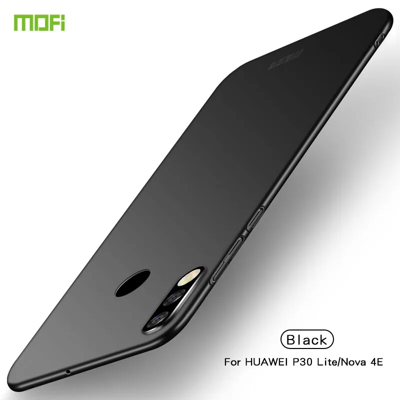 MOFi для huawei P30 Lite/Nova4E на заднюю панель с полной защитой ПК Жесткий Чехол Fundas, чехлы для телефонов в виде ракушки для huawei P30 Lite - Цвет: Черный