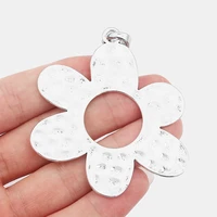 2pcs large hollow open flower charms pendants for diy necklace making jewelry findings 62x61mm
