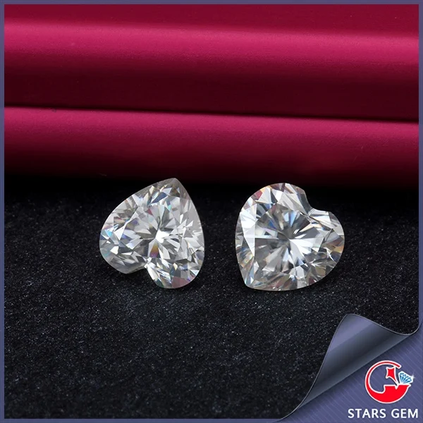 Белый цвет Moissanite драгоценные камни DEF 6*6 мм в форме сердца свободные моиссаниты