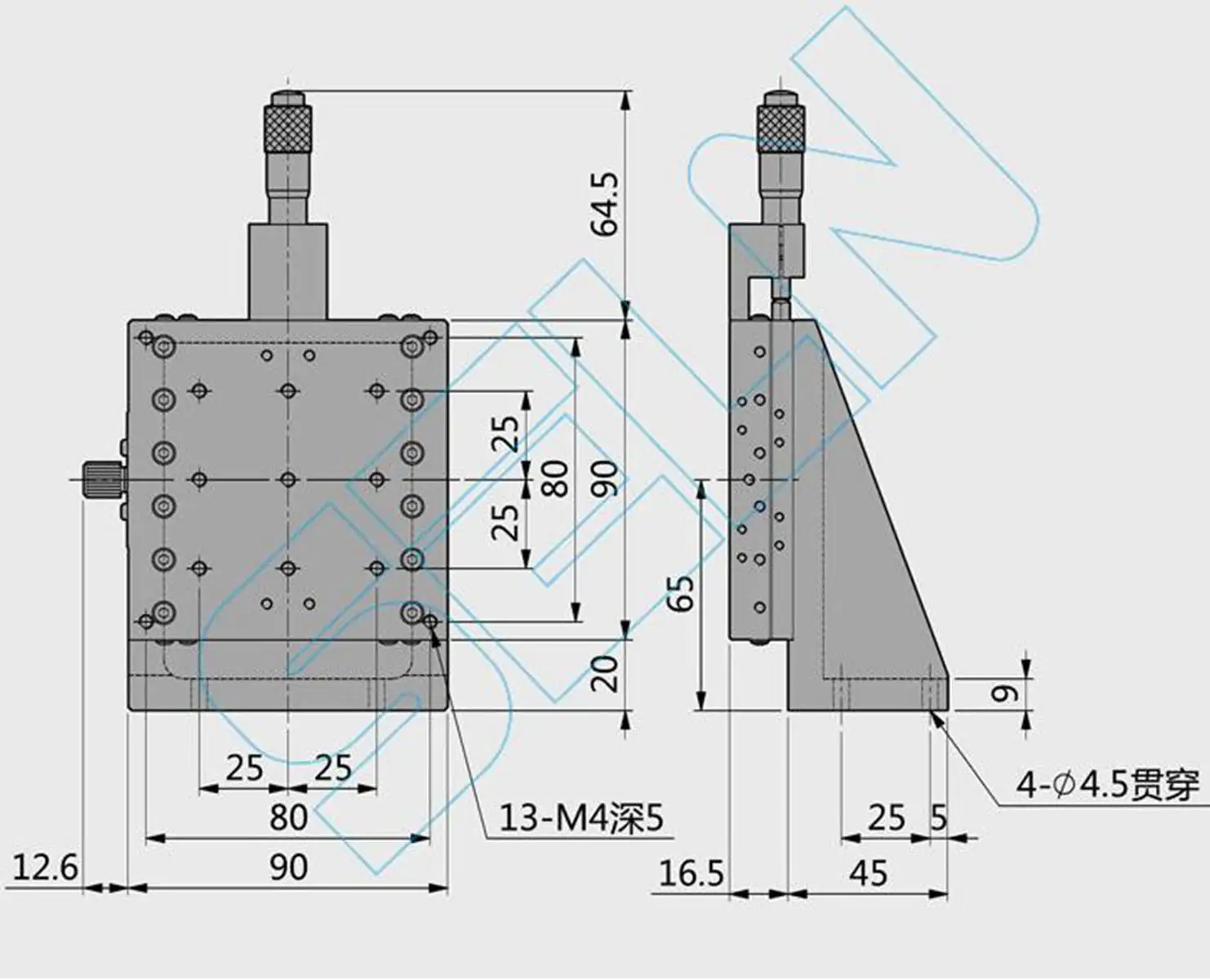 Z axis 90x90мм вертикальный Регулируемый точный линейный сценический поперечный