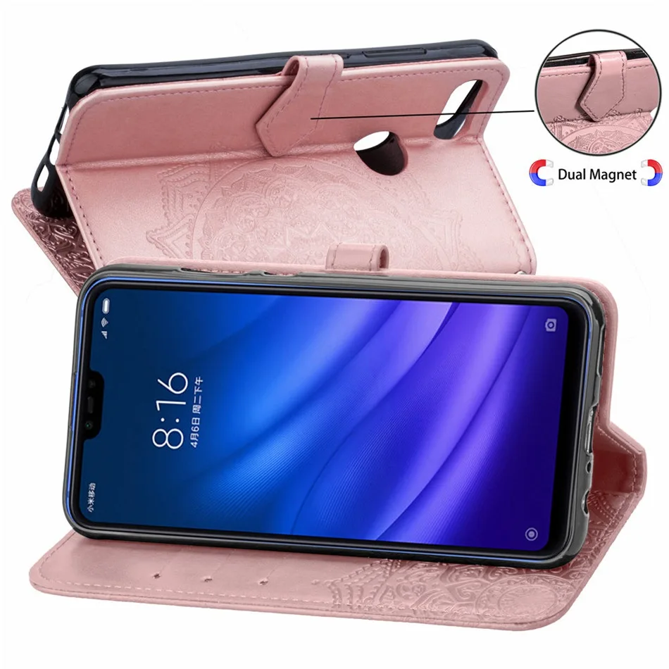 Чехол-книжка из искусственной кожи для Xiaomi Mi 8 Lite чехол высококачественные чехлы