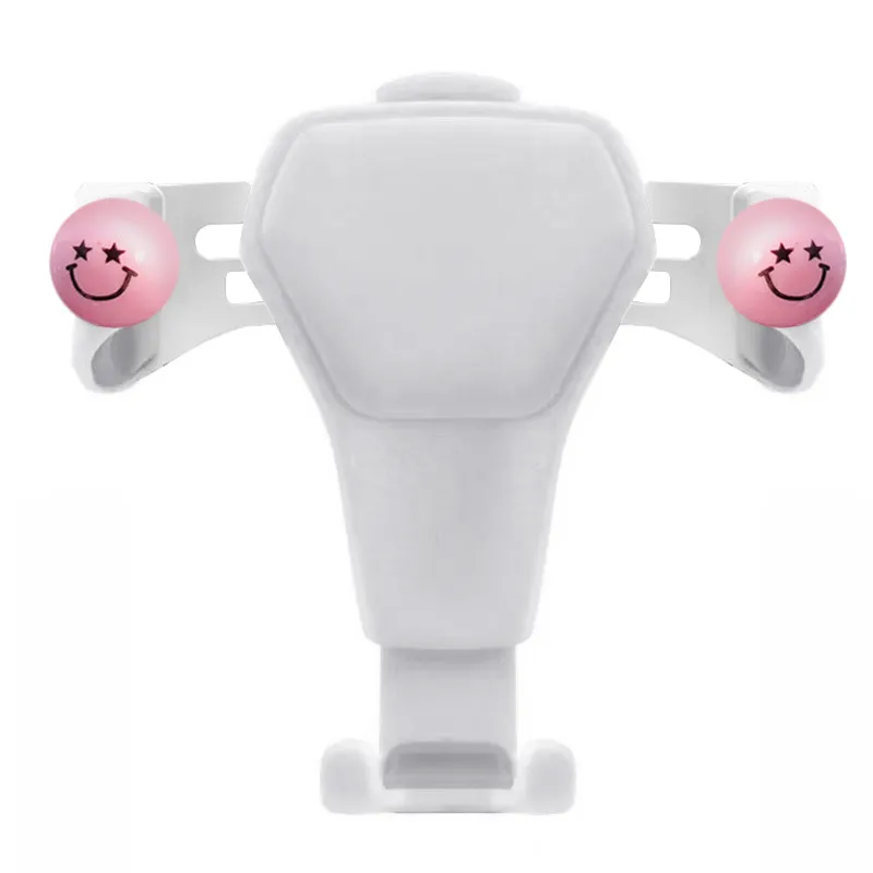 Smiley face on White Автомобильные аксессуары Gravity Car Air Vent держатель колыбели подставка для IPhone мобильный телефон gps Противоскользящий автомобильный кулон - Название цвета: Smiley face on White