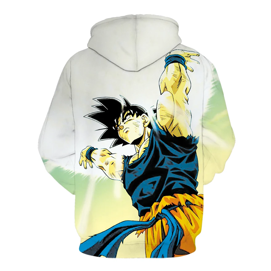 Новые белые толстовки с капюшоном Dragon Ball Z calm Goku 3D пуловеры для мужчин и женщин