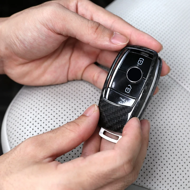 Чехол для ключей из настоящего углеродного волокна Mercedes Benz W222 S Class E W213 C W205 Glc