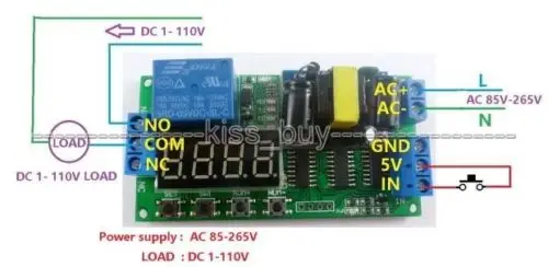 Многофункциональный модуль реле задержки времени AC 110V 220V цифровой дисплей