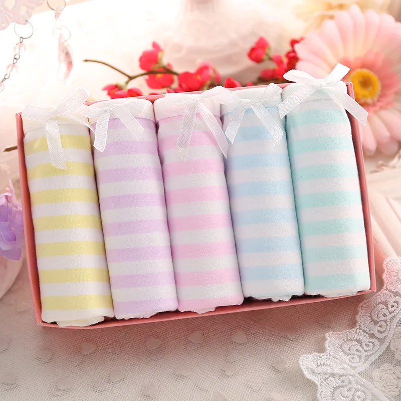 

Free shipping Hot 5pcs/lot underwear Simple navy wind stripe cotton underwear gift Wholesale lovely underwear triangle TD006