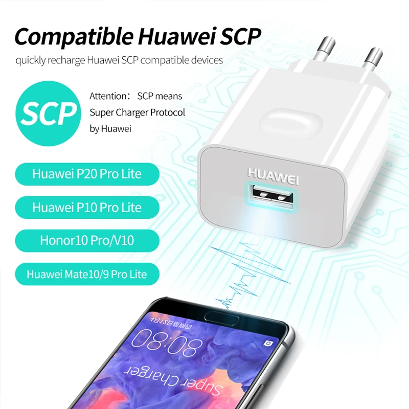 Быстрое зарядное устройство Huawei с USB-портом для путешествий оригинал 5 В 4 А Type C Mate