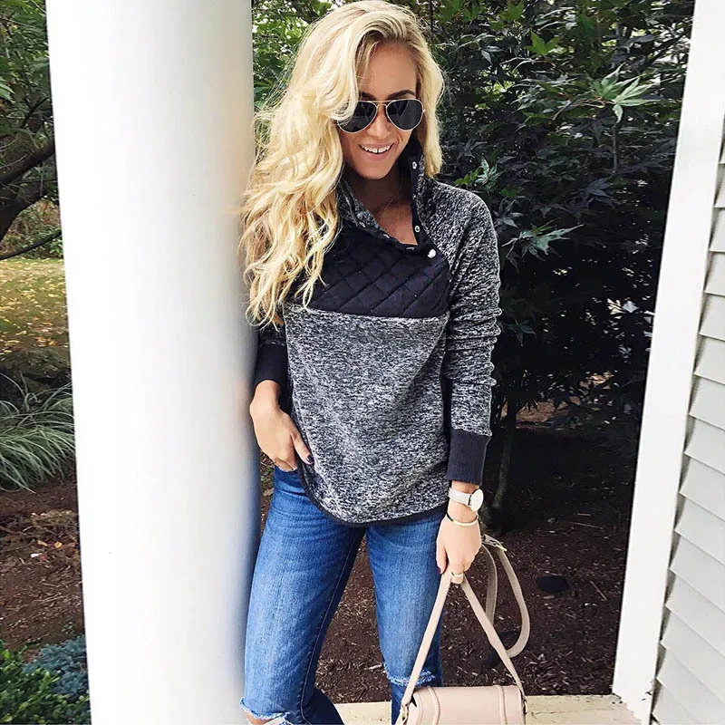 

Cotton Blend Pullover Coat with Button Sweatshirt Casual Hooded Blouse Hoodie